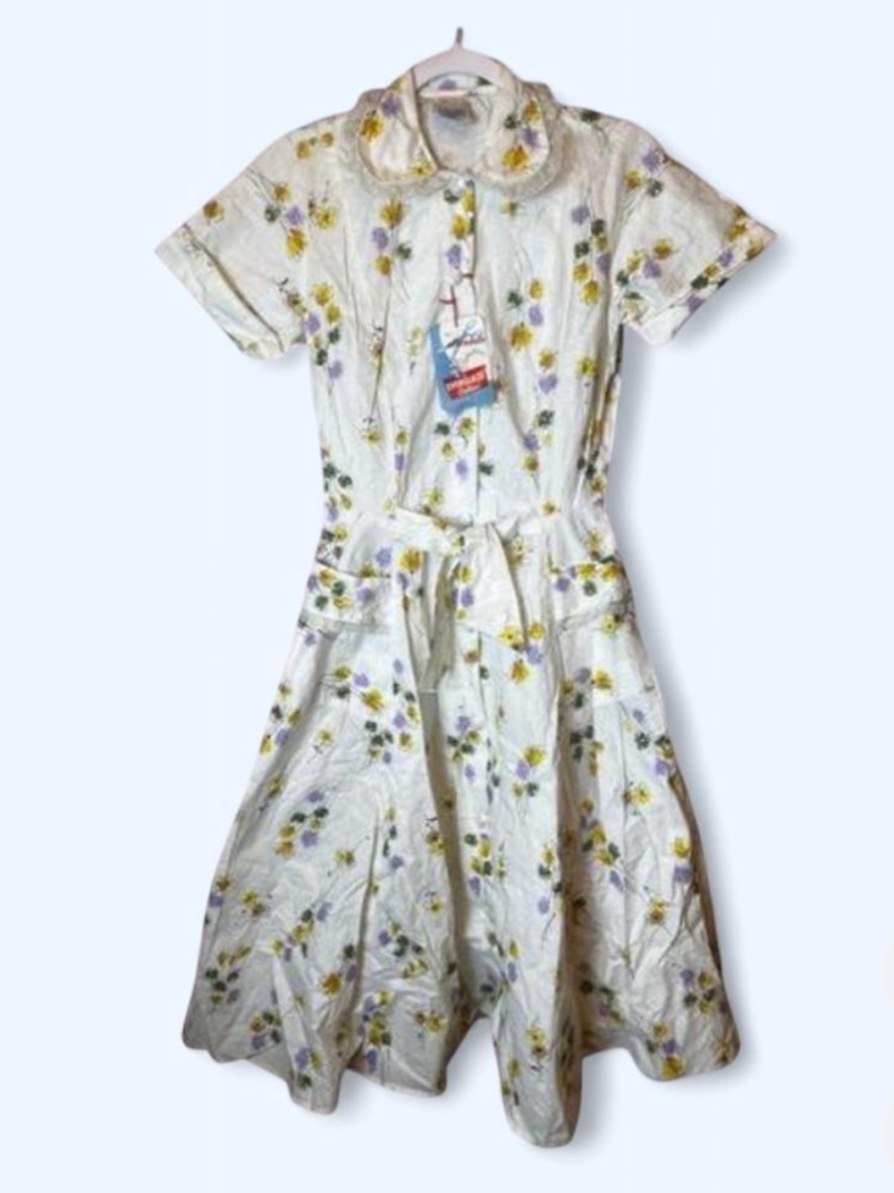 Vintage 50’s/60’s Deadstock Everglaze Cotton Allendale Fashion Fit & Flare Dress